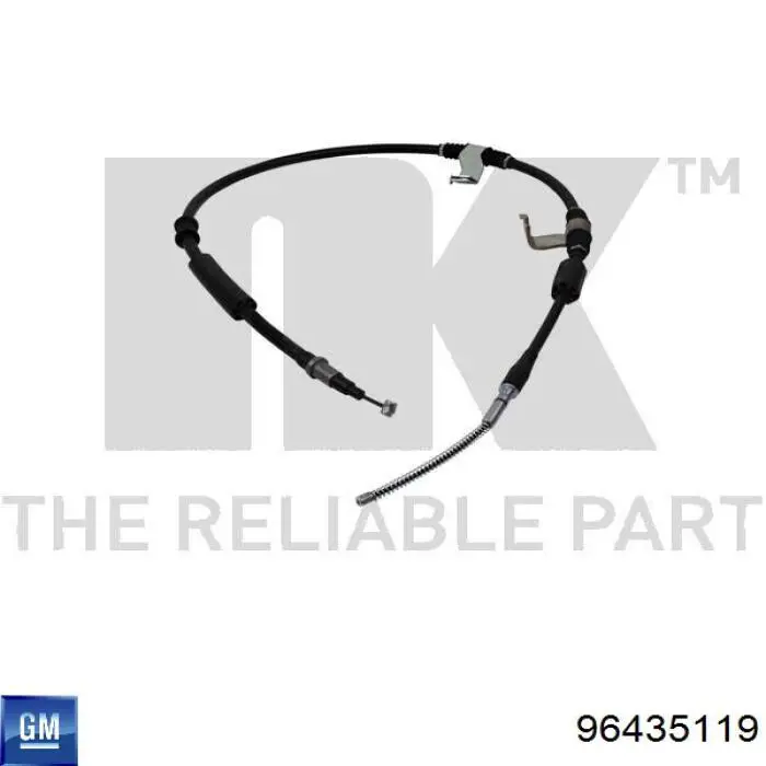 96435119 General Motors cable de freno de mano trasero derecho