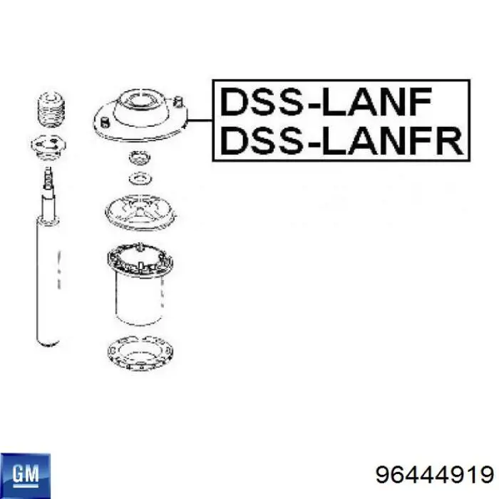 96444919 General Motors soporte amortiguador delantero izquierdo