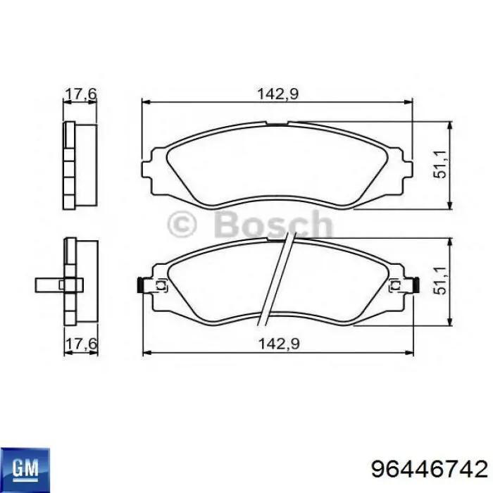 96843089 General Motors pastillas de freno delanteras