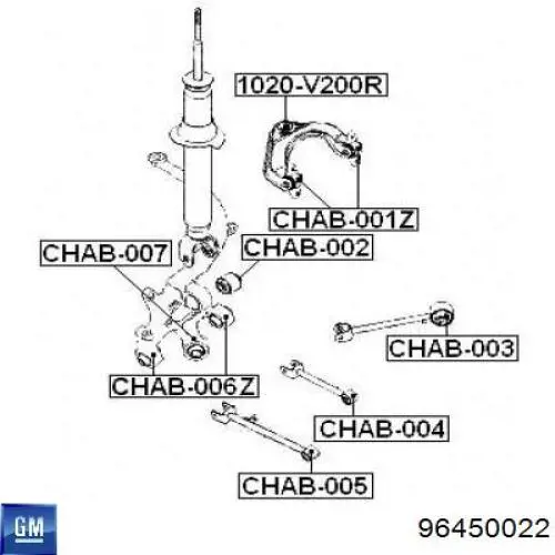 96450022 General Motors silentblock de mangueta trasera