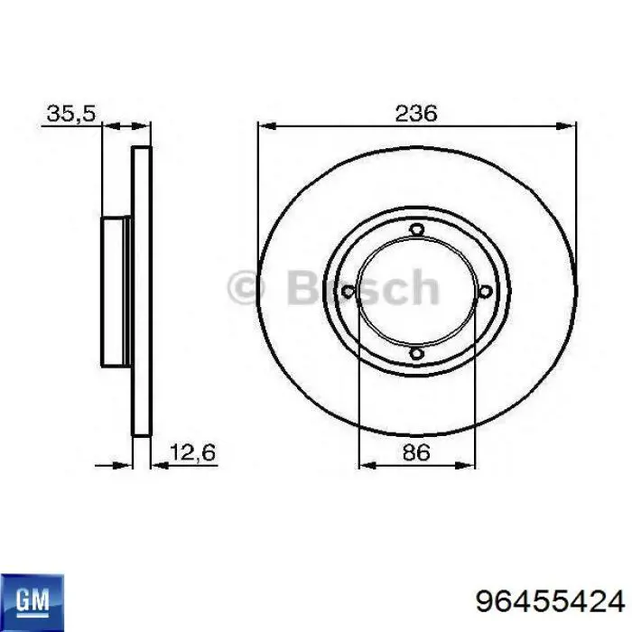 96455424 General Motors freno de disco delantero