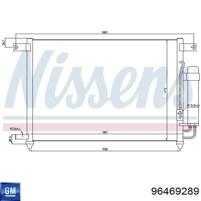 96469289 General Motors condensador aire acondicionado