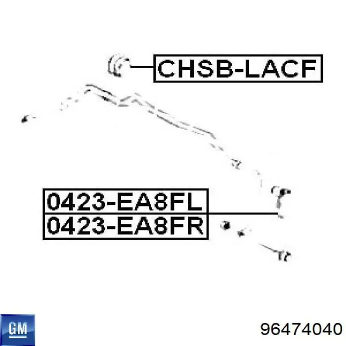 96474040 General Motors casquillo de barra estabilizadora delantera