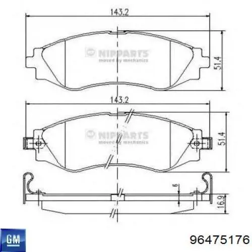 96475176 General Motors pastillas de freno delanteras