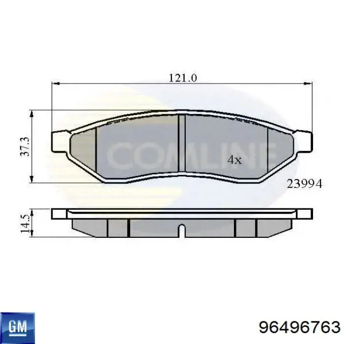 96496763 General Motors pastillas de freno traseras