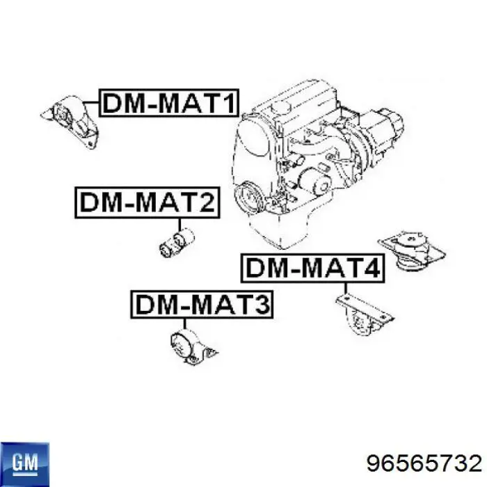  Soporte motor delantero para Chevrolet Spark (Matiz) M200, M250