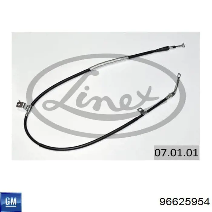 96625954 General Motors cable de freno de mano trasero derecho