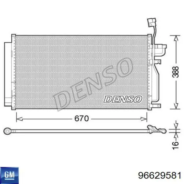 96629581 General Motors condensador aire acondicionado