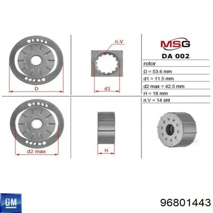 96801443 General Motors bomba hidráulica de dirección