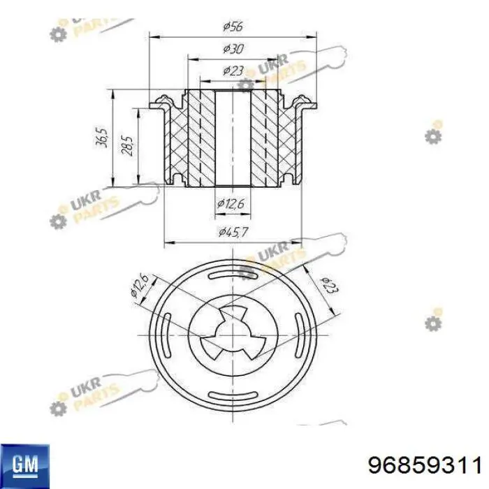 96859311 General Motors subchasis delantero soporte motor