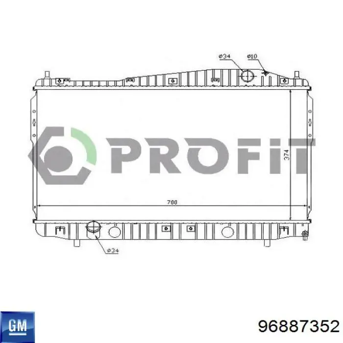  Radiador refrigeración del motor para Chevrolet Epica V250