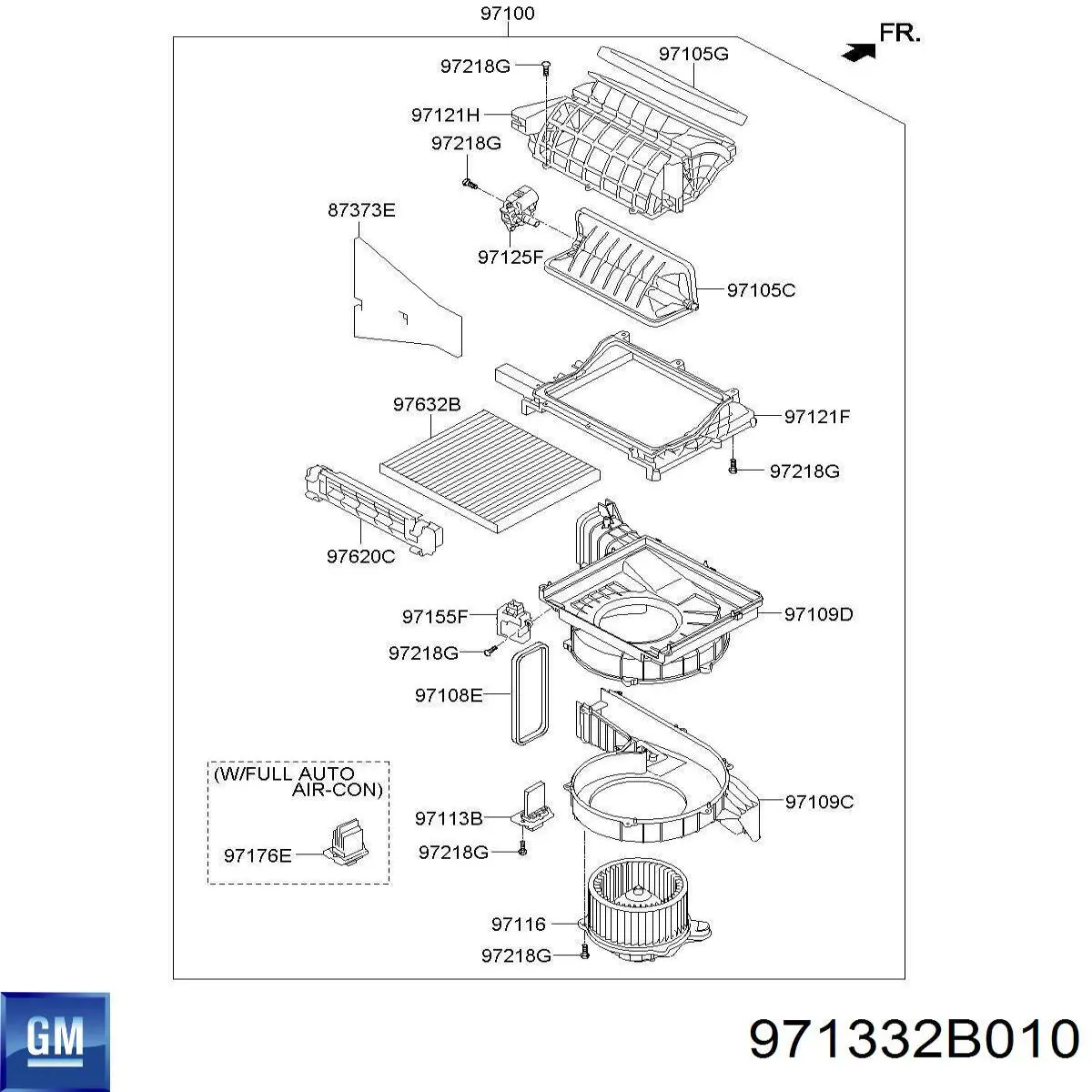 971332B010 General Motors filtro de habitáculo