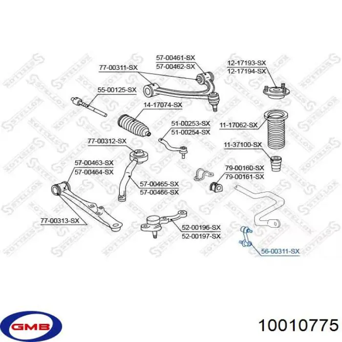 10010775 GMB soporte de barra estabilizadora trasera