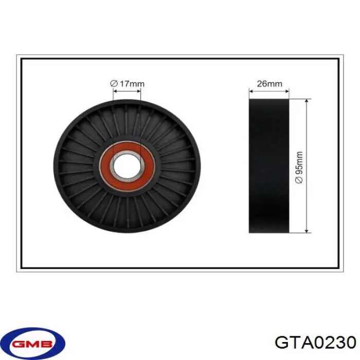 GTA0230 GMB rodillo, correa trapecial poli v