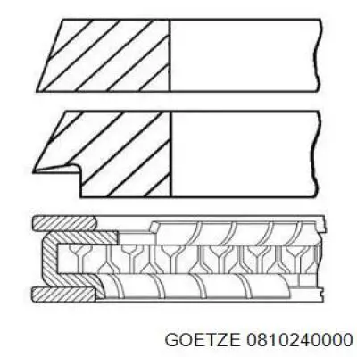 08-102400-00 Goetze juego de aros de pistón para 1 cilindro, std