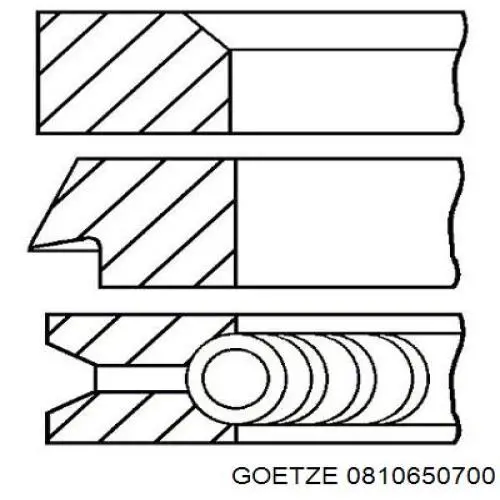 08-106507-00 Goetze juego de aros de pistón para 1 cilindro, cota de reparación +0,50 mm