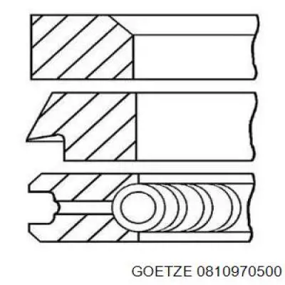  Juego de aros de pistón para 1 cilindro, cota de reparación +0,25 mm para Audi 100 44, 44Q, C3