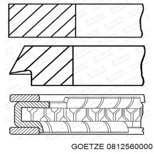 812560000 Goetze juego de aros de pistón para 1 cilindro, std