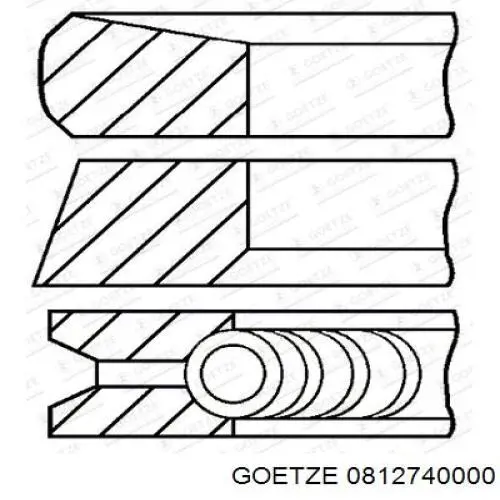 08-127400-00 Goetze juego de aros de pistón para 1 cilindro, std