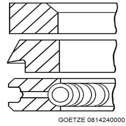 08-142400-00 Goetze juego de aros de pistón para 1 cilindro, std