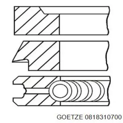 0818310700 Goetze juego de aros de pistón para 1 cilindro, cota de reparación +0,50 mm