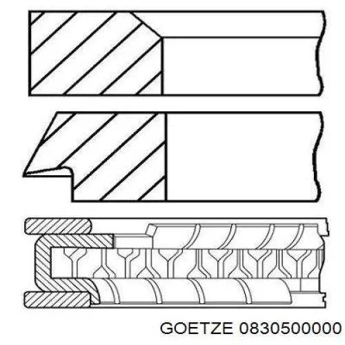 08-305000-00 Goetze juego de aros de pistón para 1 cilindro, std