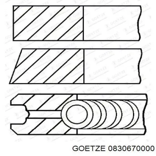 08-306700-00 Goetze juego de aros de pistón para 1 cilindro, std