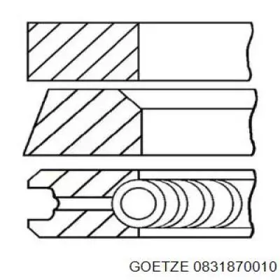 08-318700-10 Goetze juego de aros de pistón para 1 cilindro, std