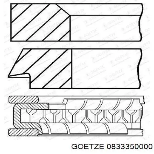 08-333500-00 Goetze juego de aros de pistón para 1 cilindro, std