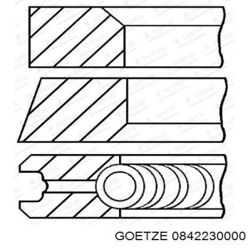 08-422300-00 Goetze juego de aros de pistón para 1 cilindro, std