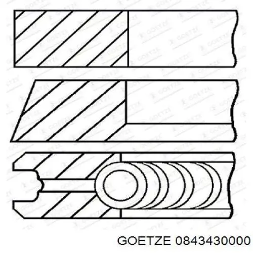 08-434300-00 Goetze juego de aros de pistón para 1 cilindro, std