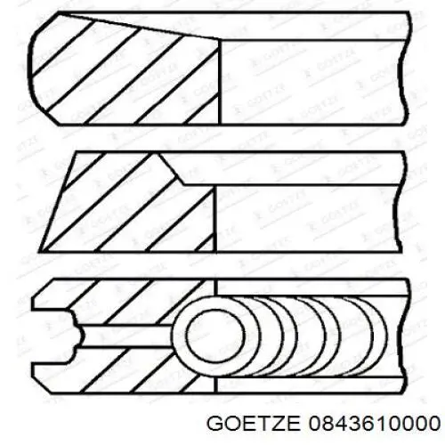 08-436100-00 Goetze juego de aros de pistón para 1 cilindro, std