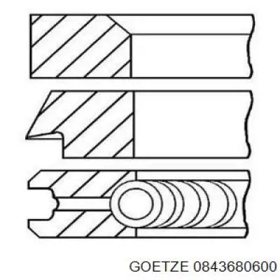 08-436806-00 Goetze juego de aros de pistón para 1 cilindro, cota de reparación +0,50 mm