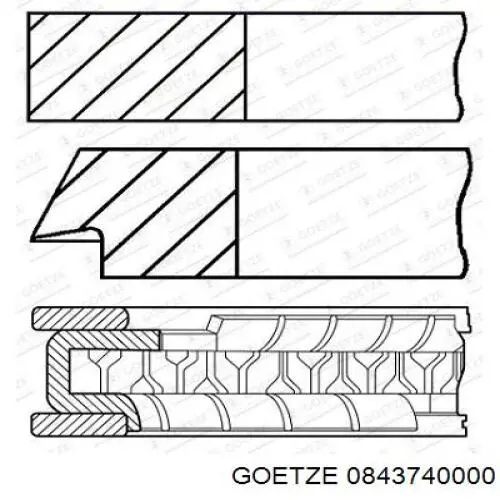 08-437400-00 Goetze juego de aros de pistón para 1 cilindro, std