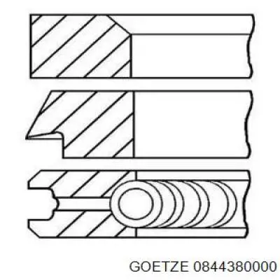 08-443800-00 Goetze juego de aros de pistón para 1 cilindro, std