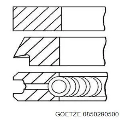 08-502905-00 Goetze juego de aros de pistón para 1 cilindro, cota de reparación +0,25 mm