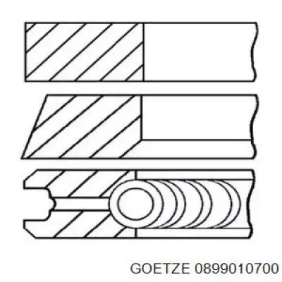  Juego de aros de pistón para 1 cilindro, cota de reparación +0,50 mm para Audi 80 89, 89Q, 8A, B3