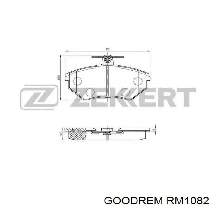 RM1082 Goodrem pastillas de freno delanteras