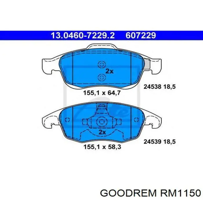 RM1150 Goodrem pastillas de freno delanteras