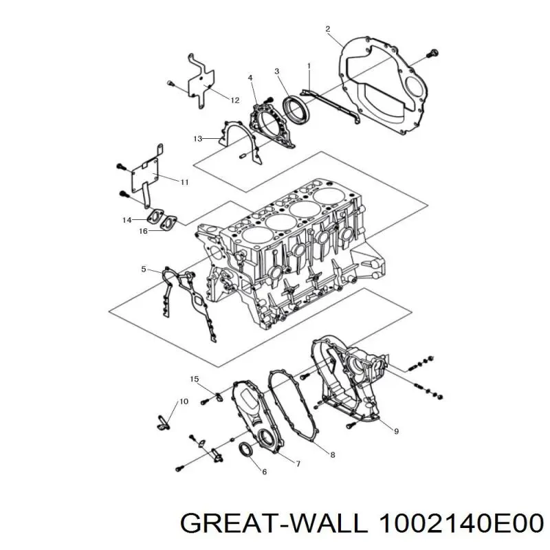  Anillo retén, cigüeñal frontal para Great Wall Sokol 