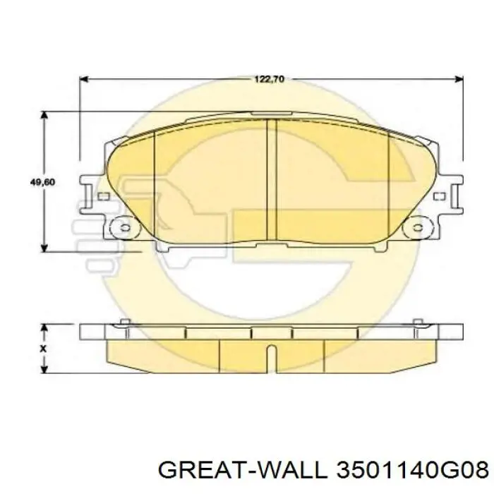 3501140-G08 Great Wall pastillas de freno delanteras