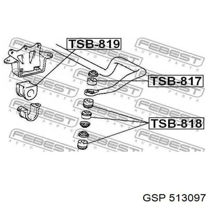 4881526210 Toyota casquillo de barra estabilizadora delantera