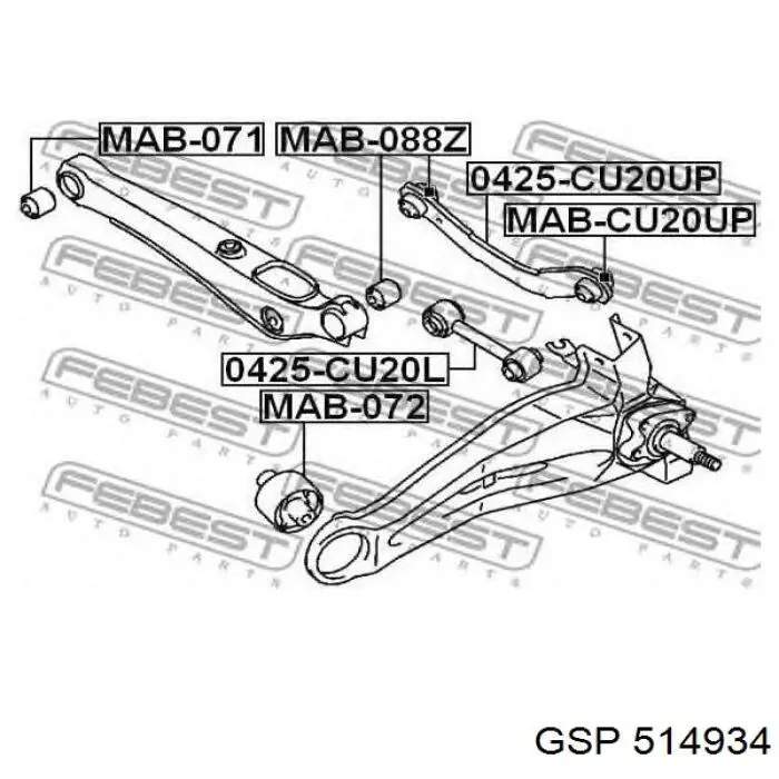  Silentblock de brazo de suspensión trasero superior para Mitsubishi Outlander 1 