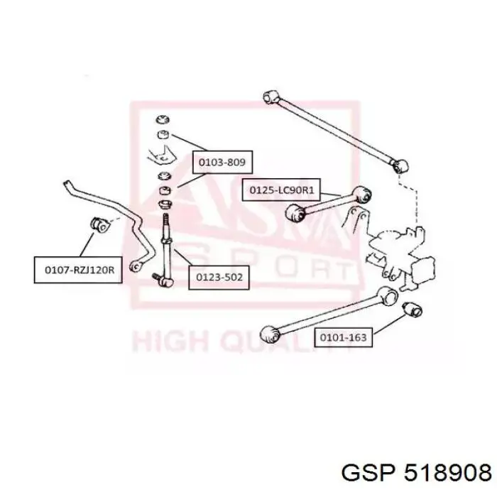  Soporte amortiguador delantero para Toyota FORTUNER N5, N6