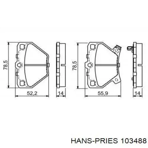 103488 Hans Pries (Topran) almohadilla de tope, suspensión delantera