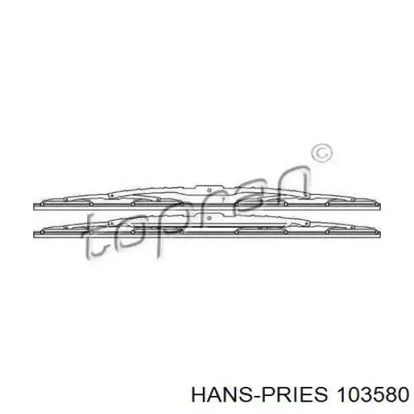 103 580 Hans Pries (Topran) juego de limpiaparabrisas de luna delantera, 2 piezas