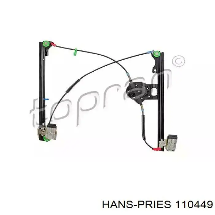 110449 Hans Pries (Topran) mecanismo de elevalunas, puerta delantera izquierda