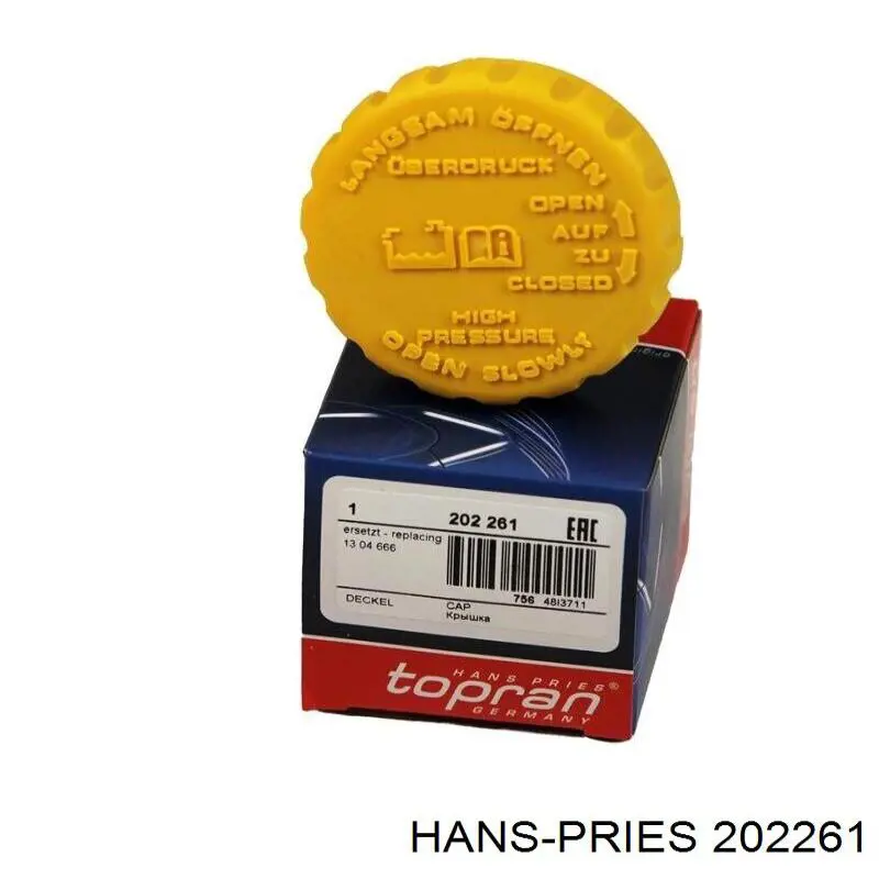 202261 Hans Pries (Topran) tapón de expansión de refrigerante/anticongelante