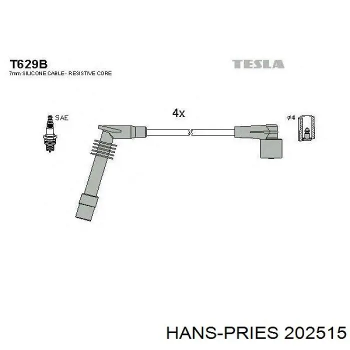 202 515 Hans Pries (Topran) juego de cables de encendido