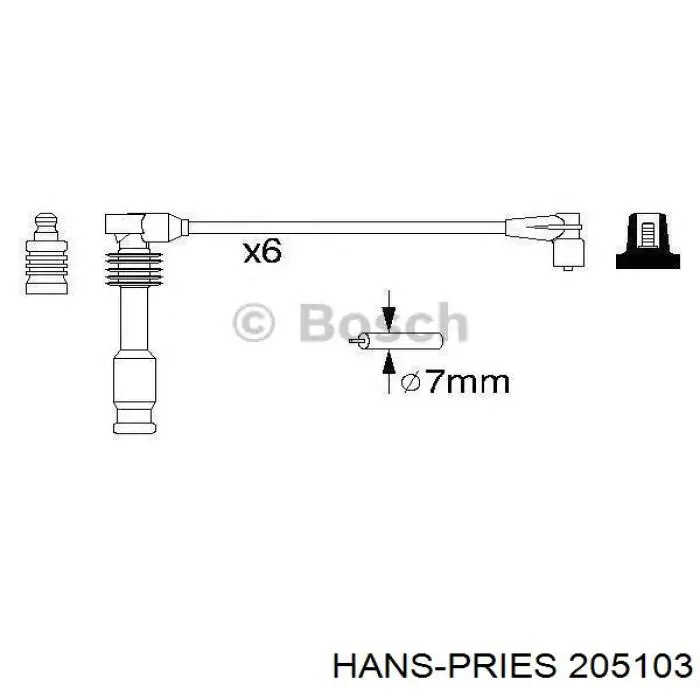 205103 Hans Pries (Topran) juego de cables de encendido